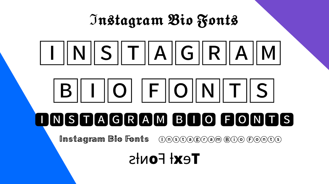 Instagram Bio Fonts ➜ Bạn có muốn biến tên của mình trở nên ấn tượng hơn trên Instagram không? Hãy thử sử dụng font chữ độc đáo và đẹp mắt cho tiểu sử của mình như ???????????????????????????????? ???????????????? ????????????????. Tạo sự khác biệt cho hồ sơ của bạn với sự trợ giúp của Instagram Bio Fonts và chắc chắn bạn sẽ thu hút được nhiều người để tìm hiểu về bạn hơn.